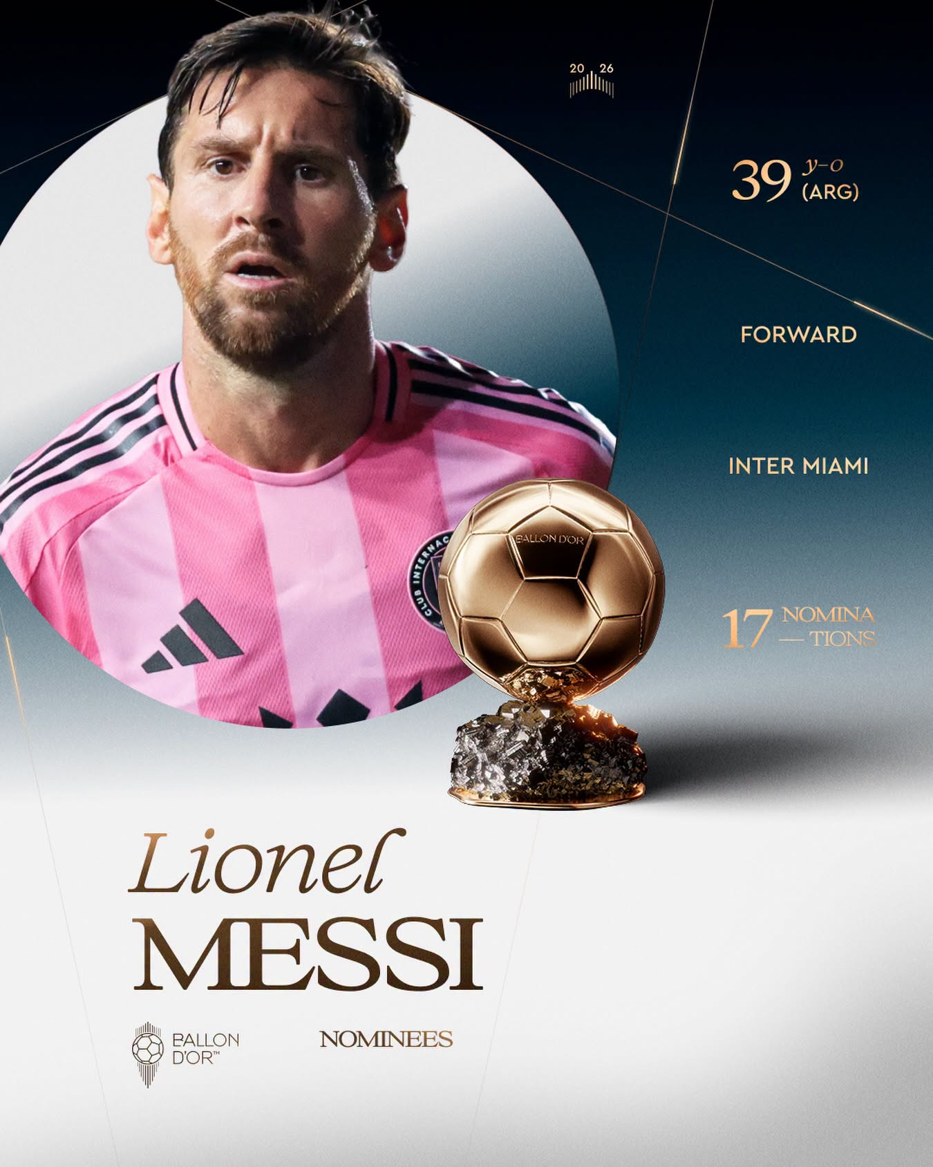 Messi, 39, returns to Ballon d’Or shortlist as 30 nominees are revealed